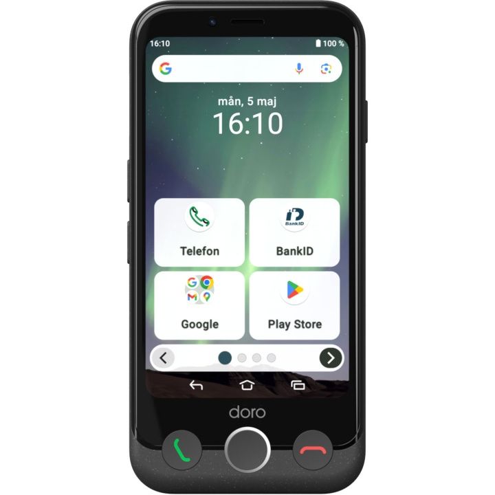 Doro Smartphone 4G Aurora A11 Grafit-grå i gruppen SMARTPHONE & SURFPLATTOR / Mobiltelefoner & smartphones hos TP E-commerce Nordic AB (D23283)