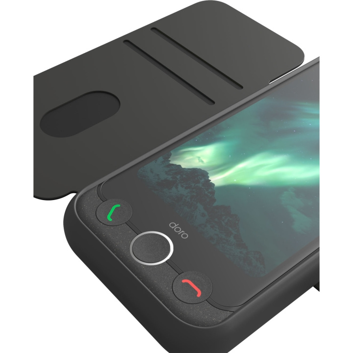 Doro Plånboksfodral Aurora A11 Grafit-grå i gruppen SMARTPHONE & SURFPLATTOR / Mobilskydd / Övriga modeller hos TP E-commerce Nordic AB (D23291)