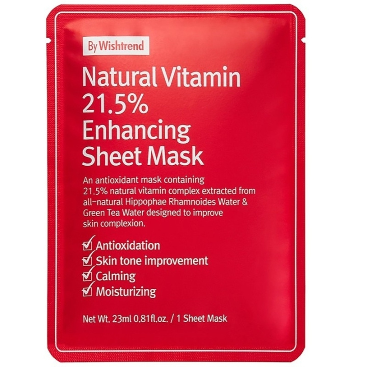 By Wishtrend Natural Vitamin 21.5% Enhancing Sheet Mask i gruppen SKÖNHET & HÄLSA / Hudvård / Ansiktsvård / Masker hos TP E-commerce Nordic AB (D23322)