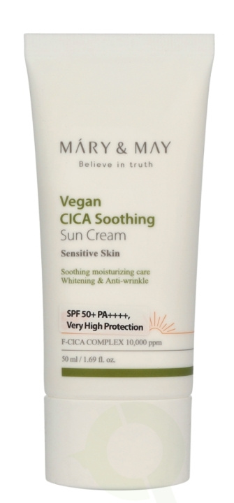 Mary & May Cica Soothing Sun Cream SPF50+ 50 ml Sensitive Skin i gruppen SKÖNHET & HÄLSA / Hudvård / Solskydd & Tanning / Solskydd hos TP E-commerce Nordic AB (D23400)