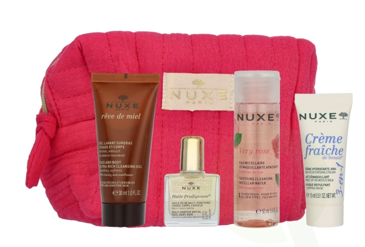 Nuxe My Travel Essentials Kit Very Rose 105 ml Micellar Water 50ml/Cream 15ml/Oil 10ml/Cleansing Gel 30ml i gruppen SKÖNHET & HÄLSA / Presentkit / Presentkit För Henne hos TP E-commerce Nordic AB (D23409)