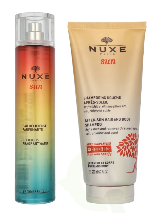 Nuxe Sun The Smell Of Summer Set 300 ml Delicious Fragrant Water Spray 100ml/After Sun Hair & Body Shampoo 200ml i gruppen SKÖNHET & HÄLSA / Hår & Styling / Hårvårdsprodukter / Schampo hos TP E-commerce Nordic AB (D23413)
