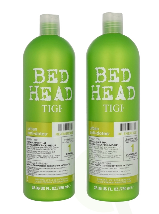TIGI BH Re-Energize Tween Set 1500 ml Shampoo 750ml/Conditioner 750ml - Rehab For Normal Hair i gruppen SKÖNHET & HÄLSA / Hår & Styling / Hårvårdsprodukter / Schampo hos TP E-commerce Nordic AB (D23633)
