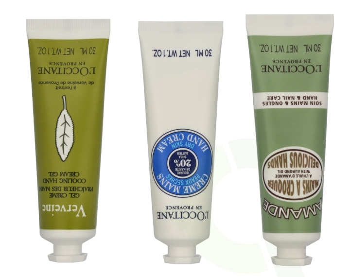 L\'Occitane Soft Hands Trio Set 90 ml Almond Delicious 30ml / Shea Butter 30ml / Verveine Cooling 30ml i gruppen SKÖNHET & HÄLSA / Manikyr/Pedikyr / Handkräm hos TP E-commerce Nordic AB (D23654)
