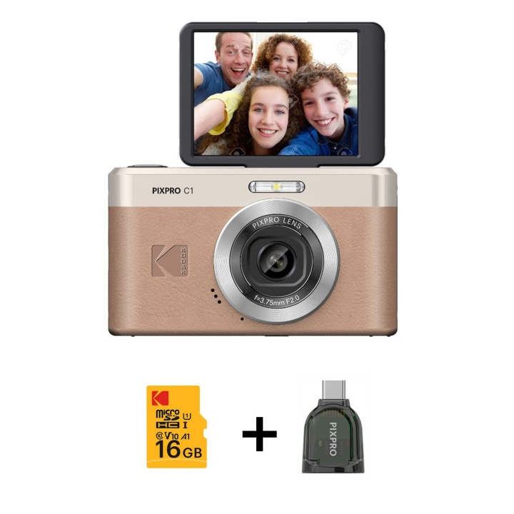 Kodak Digitalkamera Pixpro C1 CMOS 5x 16MP Paket Brun i gruppen HEMELEKTRONIK / Foto & Video / Kameror hos TP E-commerce Nordic AB (D23720)