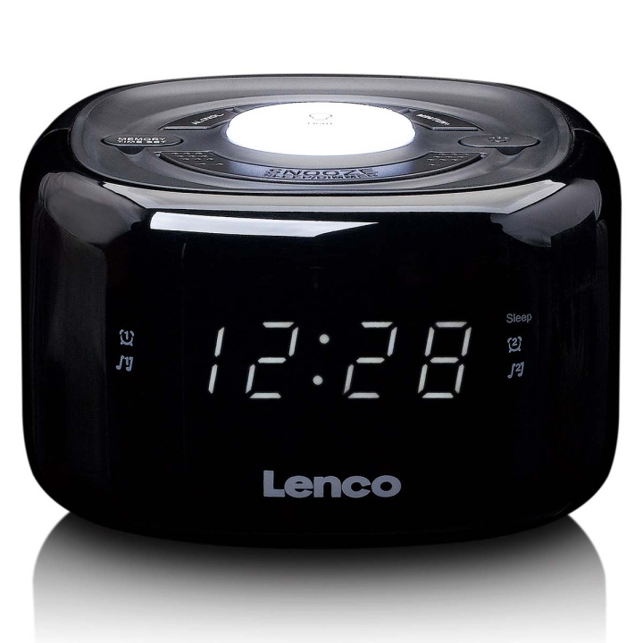 Lenco FM-klockradio med nattlampa Svart i gruppen HEM, HUSHÅLL & TRÄDGÅRD / Väggklockor & Räkneverk / Väggklockor hos TP E-commerce Nordic AB (D23774)