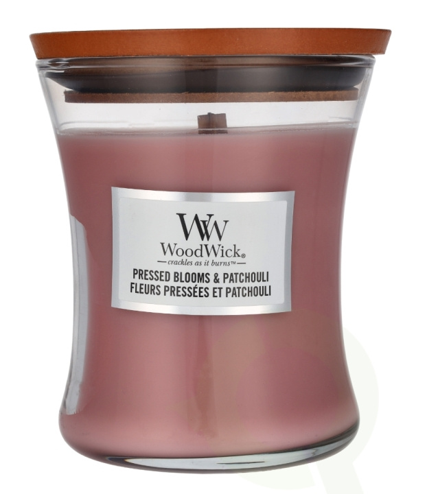 WoodWick Pressed Blooms & Patchouli Medium Hourglass Candle 0 i gruppen SKÖNHET & HÄLSA / Doft & Parfym / Övrig doft / Doftljus hos TP E-commerce Nordic AB (D24073)