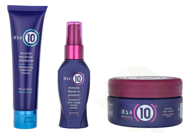 It\'s a 10 Miracle Hydration Set 358.2 ml Shampoo 59,1ml/Mask 240ml/Leave-in 59,1ml i gruppen SKÖNHET & HÄLSA / Hår & Styling / Hårvårdsprodukter hos TP E-commerce Nordic AB (D24156)