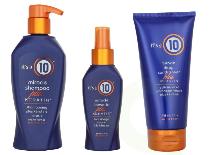 It\'s a 10 Keratin Set 711.4 ml Shampoo 295,7ml/Conditioner 295,7ml/Leave-in 120ml i gruppen SKÖNHET & HÄLSA / Hår & Styling / Hårvårdsprodukter hos TP E-commerce Nordic AB (D24158)