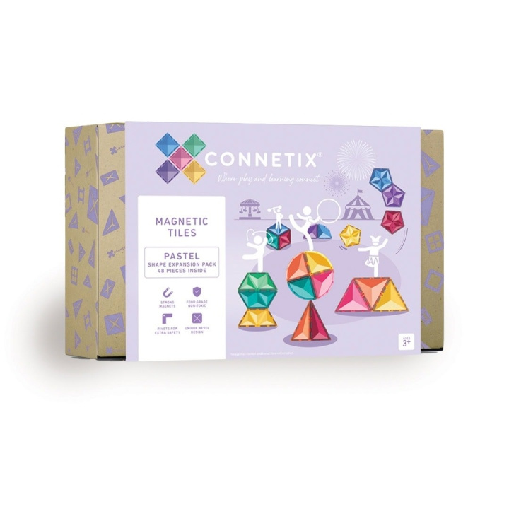 Connetix Expansionspaket med pastellfärgade former, 48 delar (CT-P-00048-SE) i gruppen LEKSAKER, BARN- & BABYPRODUKTER / Leksaker / Lekset hos TP E-commerce Nordic AB (D24200)