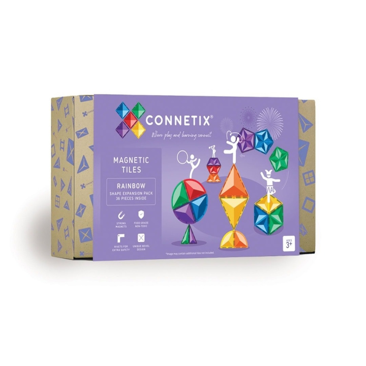 Connetix Expansionspaket med regnbågsformer 36 delar (CT-R-00036-SE) i gruppen LEKSAKER, BARN- & BABYPRODUKTER / Leksaker / Lekset hos TP E-commerce Nordic AB (D24221)