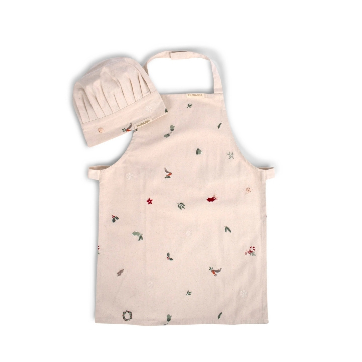 Filibabba Broderat förkläde och mössa - Underbar vinter -(FI-03307) i gruppen LEKSAKER, BARN- & BABYPRODUKTER / Barntextilier hos TP E-commerce Nordic AB (D24222)