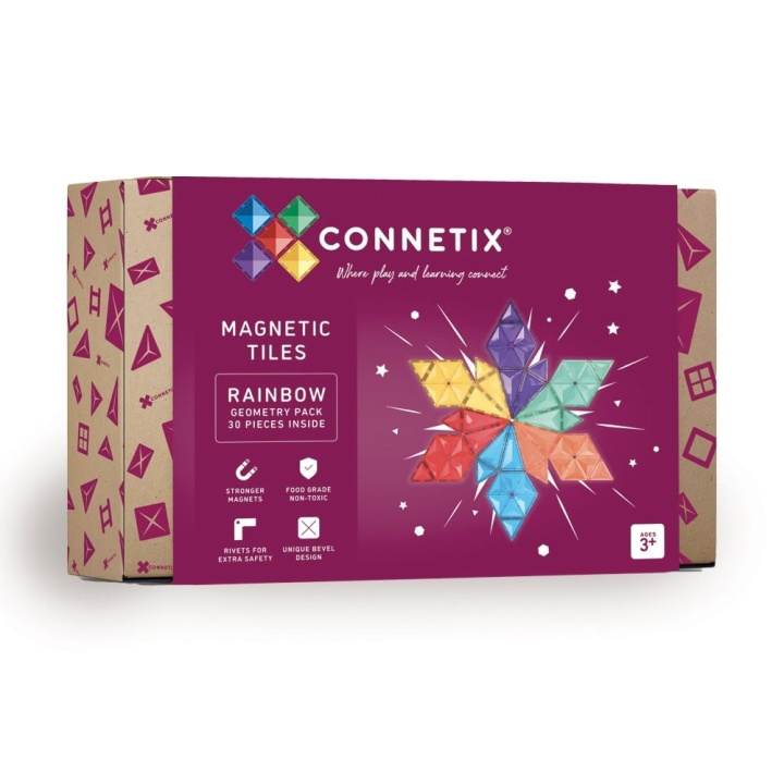Connetix Geometriförpackning Regnbåge 30 delar - (CT-R-00030-GE) i gruppen LEKSAKER, BARN- & BABYPRODUKTER / Leksaker / Lekset hos TP E-commerce Nordic AB (D24250)