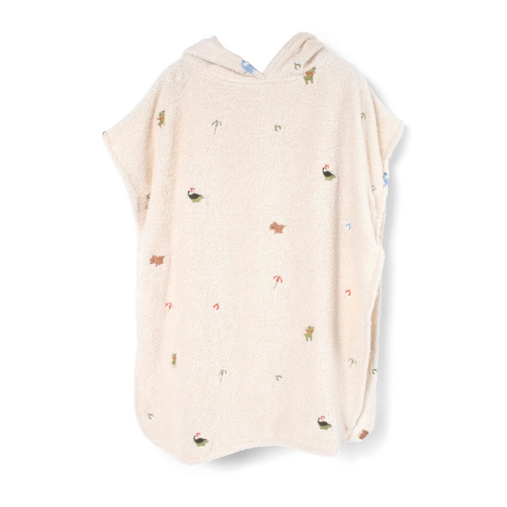 Filibabba Broderad strandponcho - Vit - 12-60 m (FI-03575) i gruppen LEKSAKER, BARN- & BABYPRODUKTER / Barntextilier hos TP E-commerce Nordic AB (D24287)