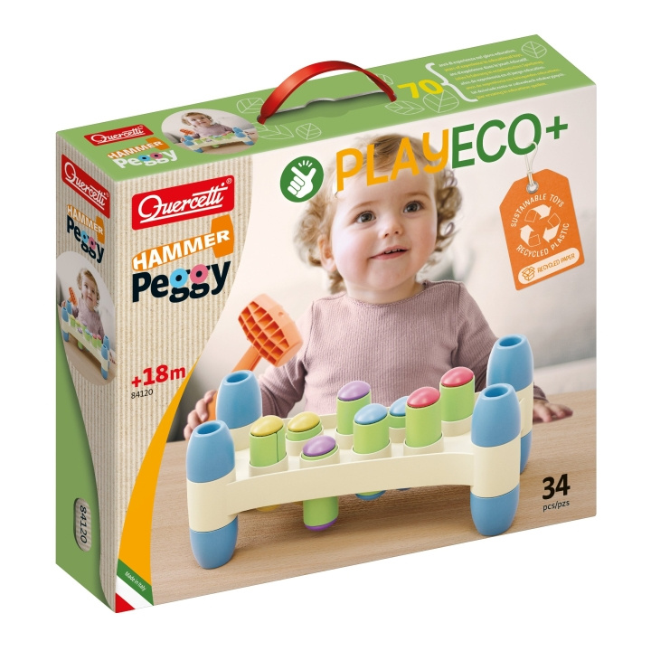 Quercetti PlayEco+ Hammare Peggy - (QU-84120) i gruppen LEKSAKER, BARN- & BABYPRODUKTER / Babyleksaker / Aktivitetsleksaker hos TP E-commerce Nordic AB (D24359)