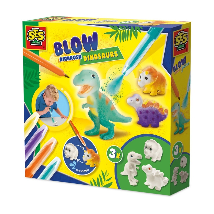 SES Creative Blåspennor - Dinosaurier med airbrush - (S14295) i gruppen LEKSAKER, BARN- & BABYPRODUKTER / Leksaker / Pyssel hos TP E-commerce Nordic AB (D24397)