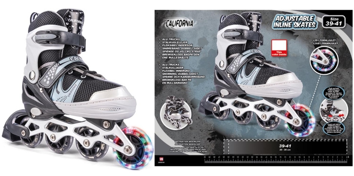 California Inliners w/light size 39-41 - Black (24944) | LEKSAKER, BARN- & BABYPRODUKTER - Uteleksaker - Sport & Spel | GameStuff
