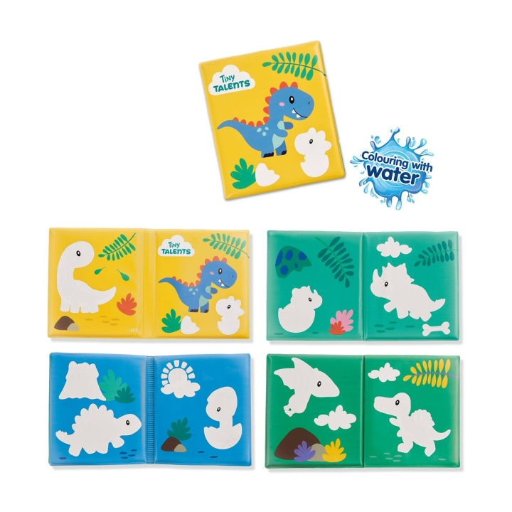 SES Creative Badtid Färgläggning med vatten Dino Badbok - (S13215) i gruppen LEKSAKER, BARN- & BABYPRODUKTER / Babysaker / Bad hos TP E-commerce Nordic AB (D24547)