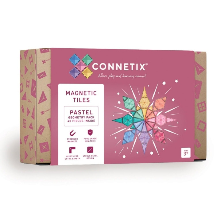 Connetix Geometriförpackning med pastellfärger - 40 delar (CT-P-00040-GE) i gruppen LEKSAKER, BARN- & BABYPRODUKTER / Leksaker / Lekset hos TP E-commerce Nordic AB (D24582)