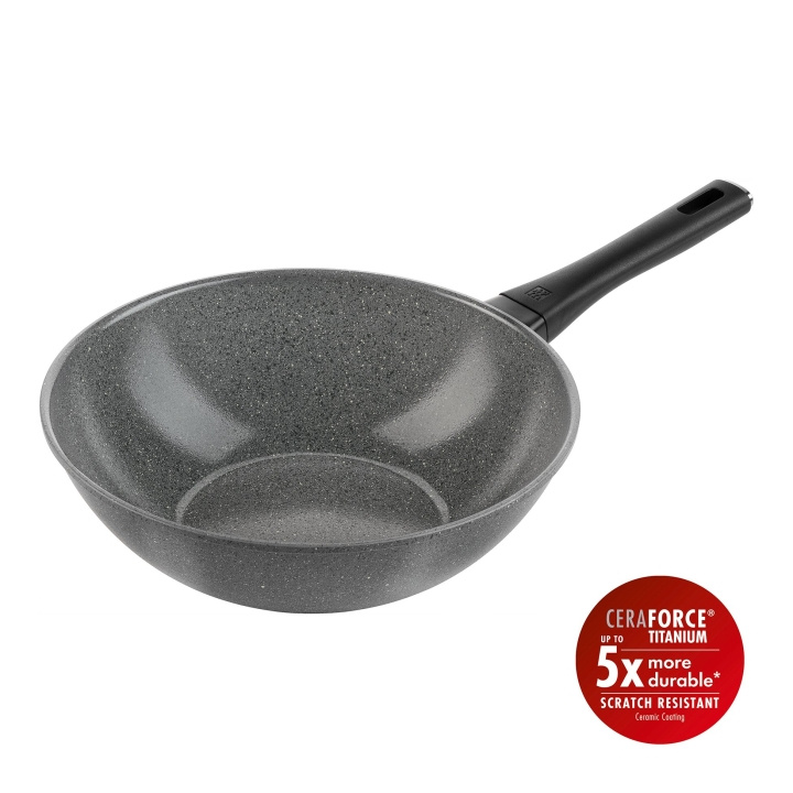 Zwilling Terreno Plus keramisk wok - Grå - 28 cm i gruppen HEM, HUSHÅLL & TRÄDGÅRD / Köksredskap / Stekpannor hos TP E-commerce Nordic AB (D24622)