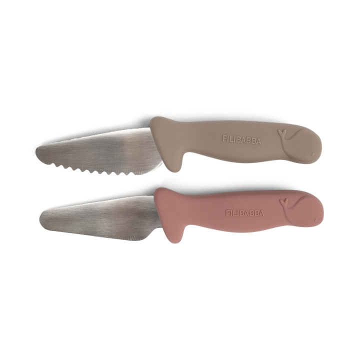 Filibabba Nybörjarknivar - 2-pack - Varmgrå + Rosa - (FI-03338) i gruppen HEM, HUSHÅLL & TRÄDGÅRD / Köksredskap / Köksknivar & Knivslipar hos TP E-commerce Nordic AB (D24648)