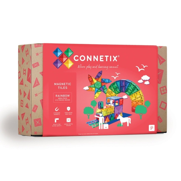 Connetix Rainbow Mega Pack 212 Pieces (CT-R-00212-ME) i gruppen LEKSAKER, BARN- & BABYPRODUKTER / Leksaker / Lekset hos TP E-commerce Nordic AB (D24650)