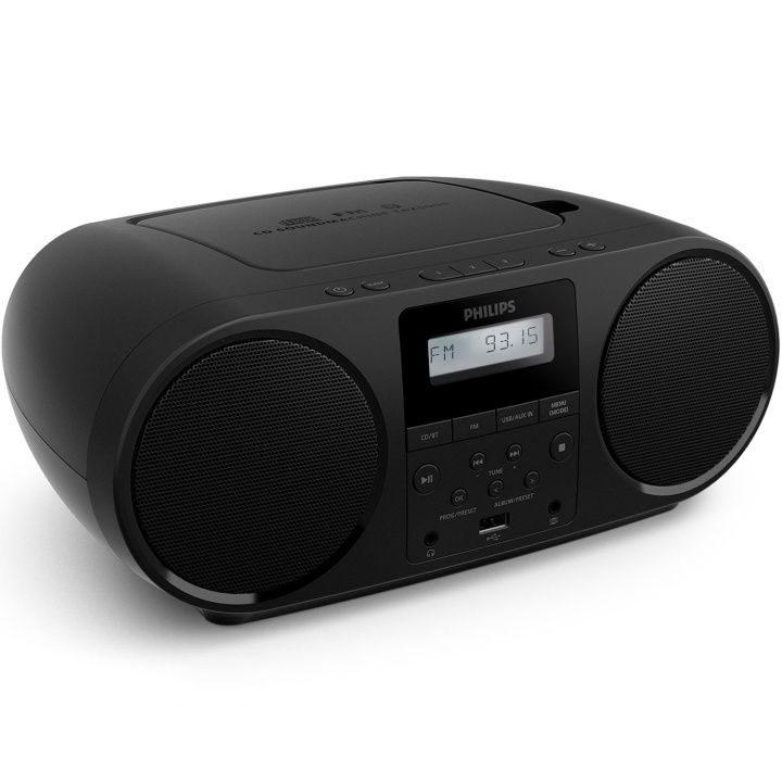 Philips Boombox CD/FM-radio/Bluetooth TAZ5000/10 Svart i gruppen HEMELEKTRONIK / Ljud & Bild / Hemmabio, HiFi & Bärbart / Bärbar musikspelare / CD-spelare hos TP E-commerce Nordic AB (D24744)