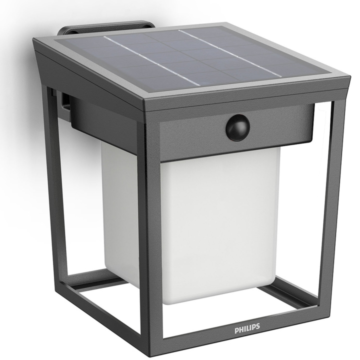 Philips Blaise Vägglampa Solcell LED 250/20lm Svart i gruppen HEM, HUSHÅLL & TRÄDGÅRD / El & Belysning / Utomhusbelysning / Fasadbelysning / Fasadbelysning med rörelsesensor hos TP E-commerce Nordic AB (D24803)