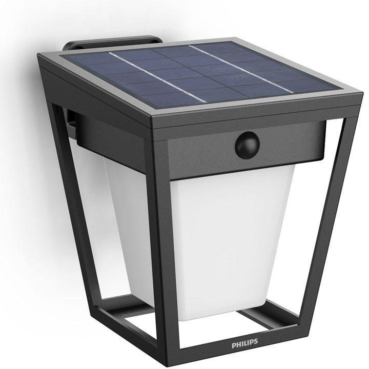 Philips Nissa Vägglampa Solcell LED 250/20lm Svart i gruppen HEM, HUSHÅLL & TRÄDGÅRD / El & Belysning / Utomhusbelysning / Fasadbelysning / Fasadbelysning med rörelsesensor hos TP E-commerce Nordic AB (D24805)