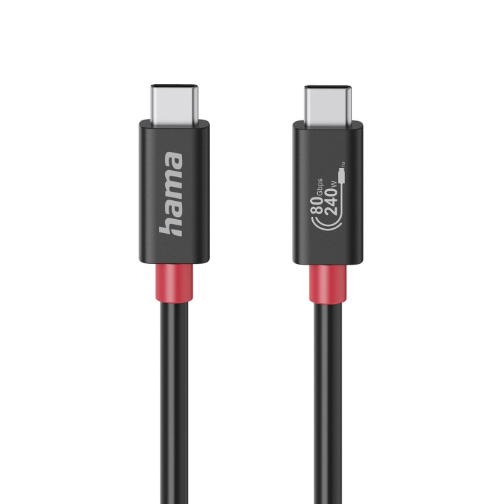 Hama Kabel USB-C USB 4.0 Gen4 80 Gbit/S 240W 1.0M Svart i gruppen DATORER & KRINGUTRUSTNING / Datorkablar / USB-kablar / USB-C hos TP E-commerce Nordic AB (D24890)