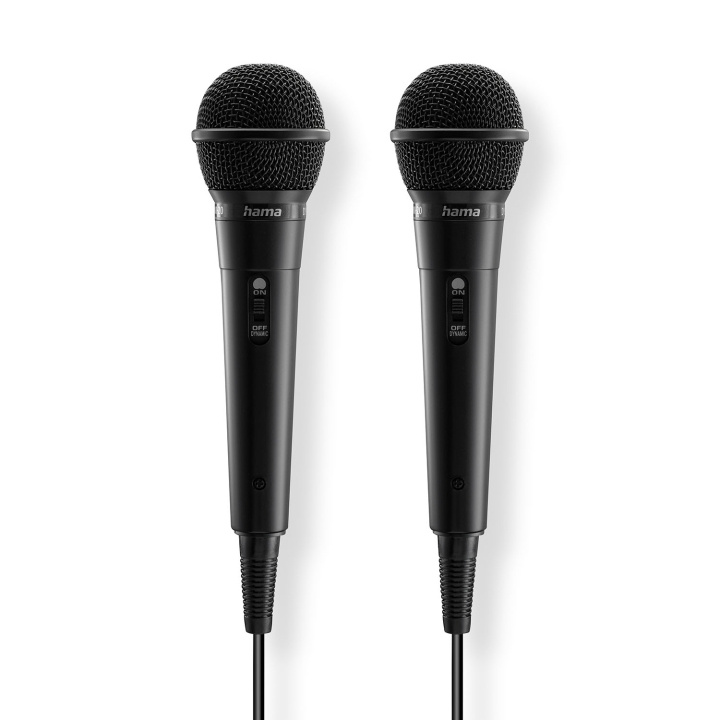 Hama Mikrofon Karaoke Dynamisk Mono 2-Pack Svart i gruppen HEMELEKTRONIK / Ljud & Bild / Handhållna mikrofoner hos TP E-commerce Nordic AB (D24942)