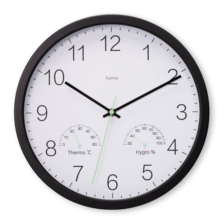 Hama Väggklocka Santorini Svart Diameter 30 Cm i gruppen HEM, HUSHÅLL & TRÄDGÅRD / Väggklockor & Räkneverk / Väggklockor hos TP E-commerce Nordic AB (D24947)