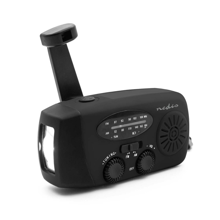 Nedis Nödradio | Bordsdesign | AM / FM | Powerbank funktion | Accu Powered / Handvev / USB ström | Svart i gruppen HEM, HUSHÅLL & TRÄDGÅRD / Väggklockor & Räkneverk / Väckarklockor hos TP E-commerce Nordic AB (D24955)