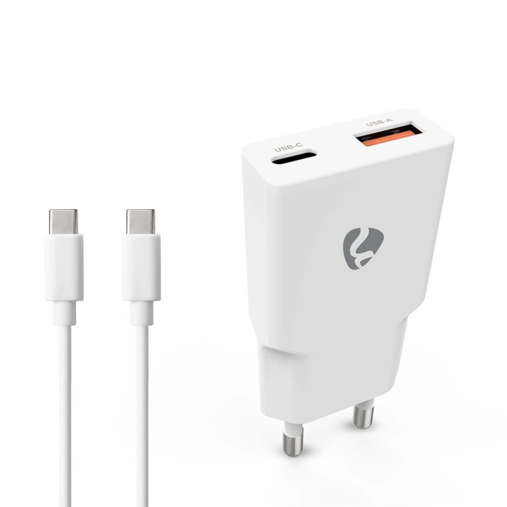 Nedis Väggladdare | 30 W | GaN | PD3.0 30W | Snabbladdnings funktion | 1.5 / 2.0 / 2.5 / 3.0 A | Antal utgångar: 2 | USB-A / USB-C™ | USB-C™ (Lös) Kabel | 1.50 m | Automatiskt val av Spänning | Vit i gruppen SMARTPHONE & SURFPLATTOR / Laddare & Kablar / Väggladdare / Väggladdare Typ C hos TP E-commerce Nordic AB (D24963)