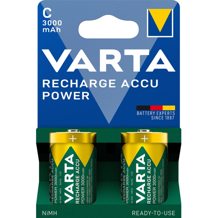 Varta Laddningsbart batteri C / LR14 3000 mAh 2-pack i gruppen HEMELEKTRONIK / Batterier & Laddare / Batterier / Övriga hos TP E-commerce Nordic AB (D25027)