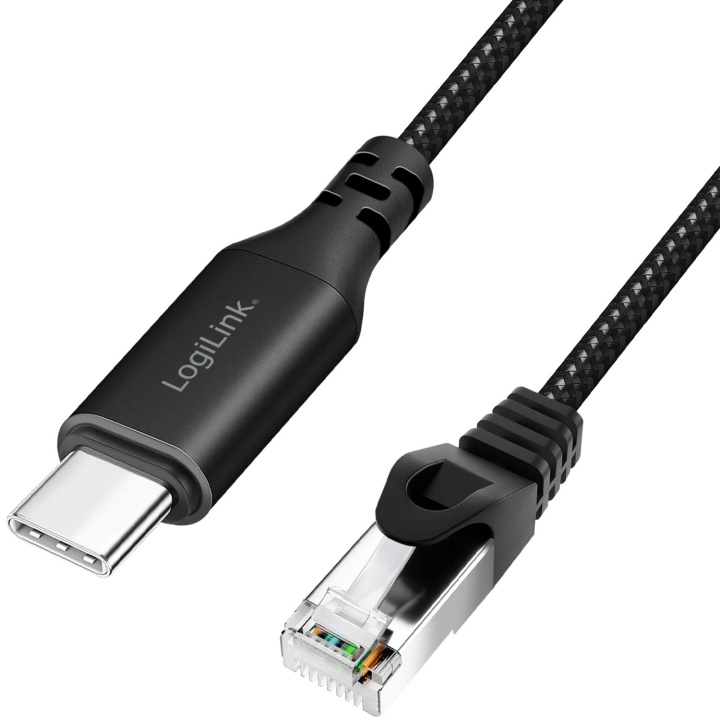 LogiLink USB-C till Nätverkskabel RJ45 1 Gbps Aktiv 2 m i gruppen DATORER & KRINGUTRUSTNING / Datorkablar / Nätverkskablar hos TP E-commerce Nordic AB (D25075)