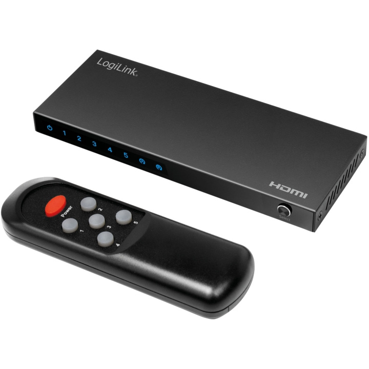 LogiLink HDMI-switch 5-portar HDMI 2.0 4K/60 Hz i gruppen HEMELEKTRONIK / Kablar & Adaptrar / HDMI hos TP E-commerce Nordic AB (D25080)
