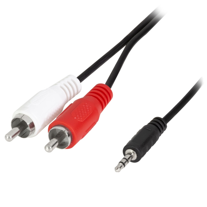 LogiLink Audiokabel 3,5mm-hane - 2 x RCA-hane 1,5m Svart i gruppen HEMELEKTRONIK / Kablar & Adaptrar / RCA-kablar & adaptrar hos TP E-commerce Nordic AB (D25087)
