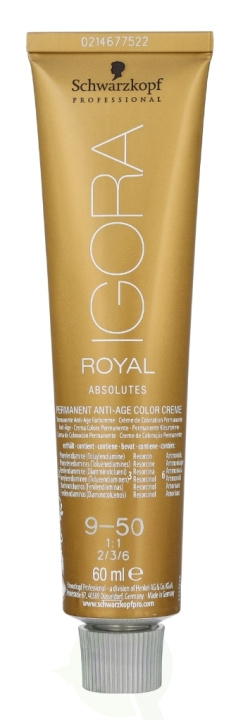 Schwarzkopf Igora Royal Absolutes Permanent Color Creme 60 ml 9-50 i gruppen SKÖNHET & HÄLSA / Hår & Styling / Hårvårdsprodukter / Hårfärg / Hårfärg & Färgbomb hos TP E-commerce Nordic AB (D25175)