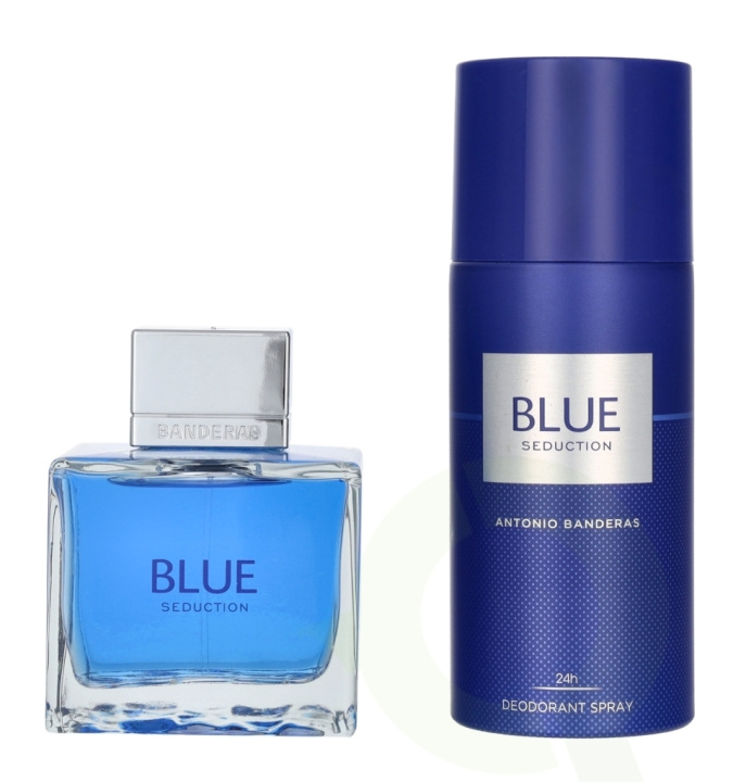 Antonio Banderas A. Banderas Blue Seduction Giftset 250 ml Edt Spray 100ml/Deo Spray 150ml i gruppen SKÖNHET & HÄLSA / Doft & Parfym / Parfym / Parfymboxar hos TP E-commerce Nordic AB (D25418)