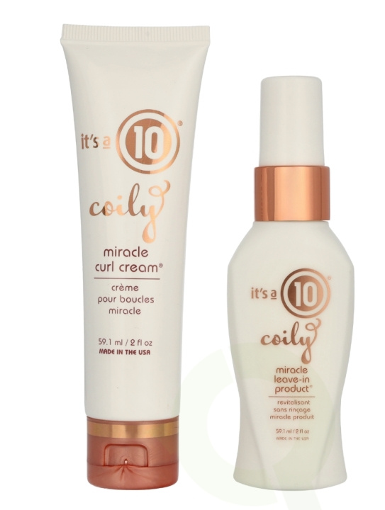 It\'s a 10 Coily Style Duo Set 118.2 ml Leave-in 59,1ml/Curl Cream 59,1ml i gruppen SKÖNHET & HÄLSA / Hår & Styling / Hårvårdsprodukter / Balsamspray/Leave-in hos TP E-commerce Nordic AB (D25459)