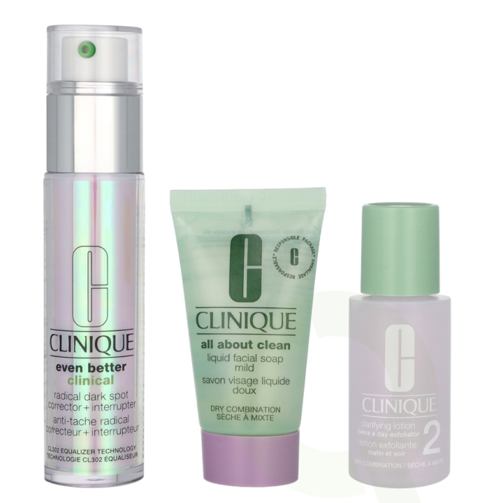 Clinique Beauty Routine Anti Stains Set 90 ml Even Better Serum 30ml/AAC Soap Mild 30ml (promo)/Clarifying Lotion 2 30ml (promo) i gruppen SKÖNHET & HÄLSA / Hudvård / Ansiktsvård hos TP E-commerce Nordic AB (D25780)