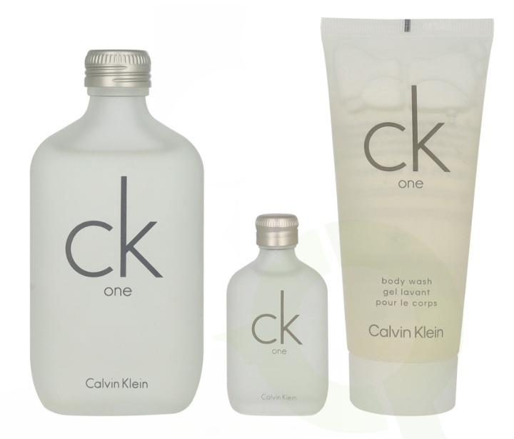 Calvin Klein CK One Giftset 215 ml Edt Spray 100ml/Body Wash 100ml/Edt Spray 15ml i gruppen SKÖNHET & HÄLSA / Doft & Parfym / Parfym / Parfymboxar hos TP E-commerce Nordic AB (D25866)