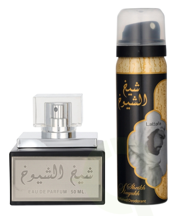 Lattafa Sheikh Al Shuyukh Giftset 100 ml Edp Spray 50ml/Deodorant Spray 50ml i gruppen SKÖNHET & HÄLSA / Doft & Parfym / Parfym / Parfym för henne hos TP E-commerce Nordic AB (D25899)
