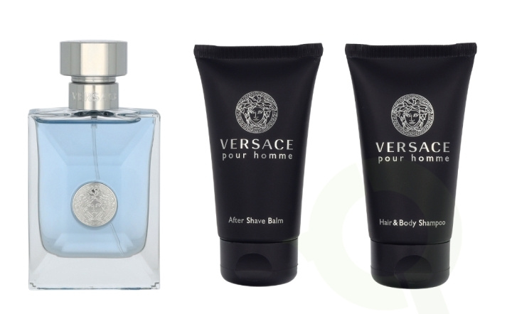 Versace Pour Homme Giftset 150 ml Edt Spray 50ml/Hair & Body Shampoo 50ml/After Shave Balm 50ml i gruppen SKÖNHET & HÄLSA / Doft & Parfym / Parfym / Parfym för honom hos TP E-commerce Nordic AB (D25911)