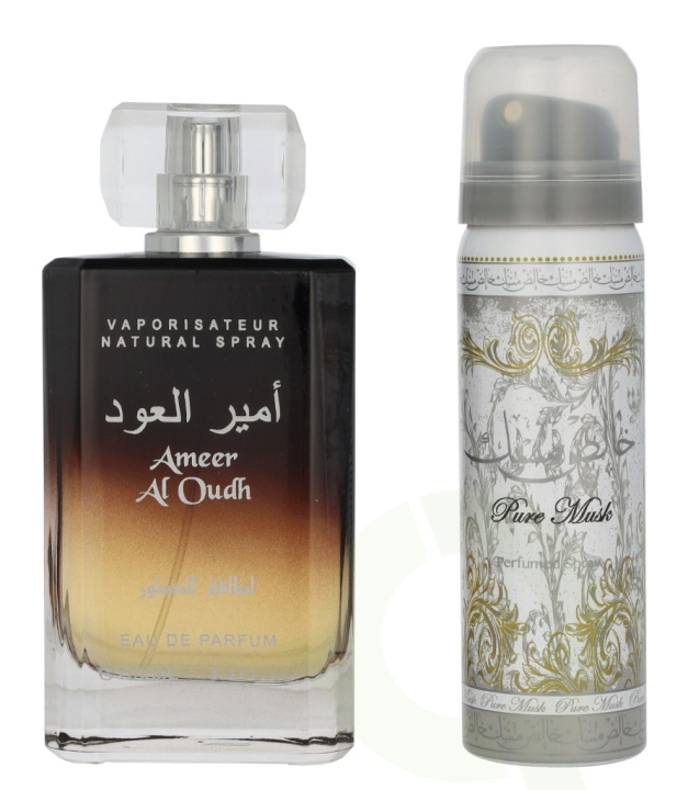 Lattafa Ameer Al Oudh Giftset 150 ml Edp Spray 100ml/Deo Spray 50ml i gruppen SKÖNHET & HÄLSA / Doft & Parfym / Parfym / Unisex hos TP E-commerce Nordic AB (D25920)