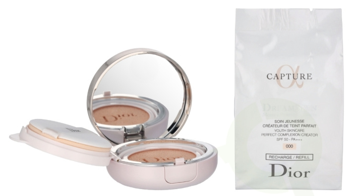 Dior Capture Dreamskin Moist & Perfect Cushion SPF50 30 g #000 (2x15g) i gruppen SKÖNHET & HÄLSA / Makeup / Basmakeup / Foundation hos TP E-commerce Nordic AB (D26122)