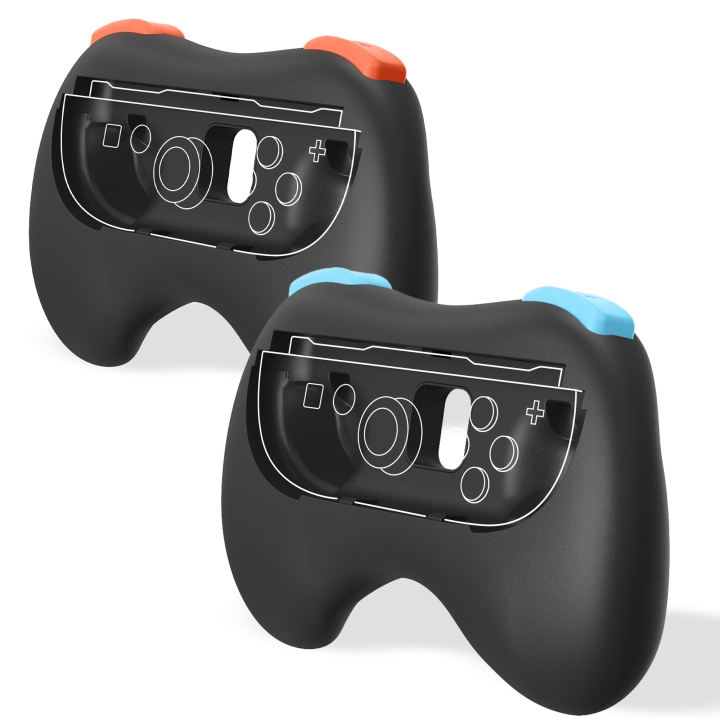 Trade Invaders Par handkontrollgrepp för Switch 2 Joy-Cons - Svart i gruppen HEMELEKTRONIK / Spelkonsoler & Tillbehör / Nintendo Switch 2 / Tillbehör hos TP E-commerce Nordic AB (D27016)