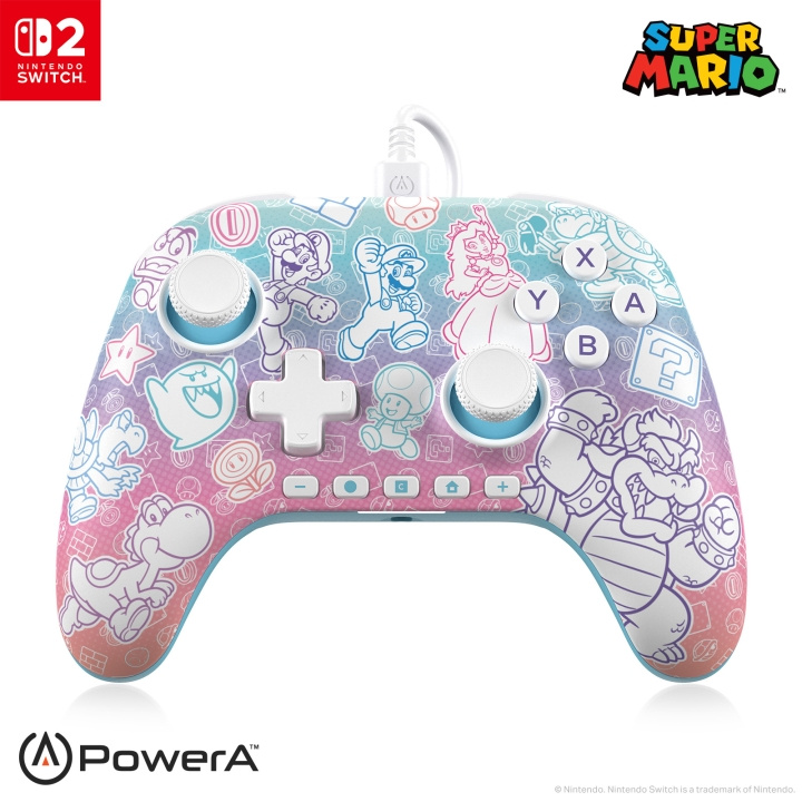 PowerA Advantage trådbunden handkontroll för Nintendo Switch 2 - Mushroom Kingdom i gruppen HEMELEKTRONIK / Spelkonsoler & Tillbehör / Nintendo Switch 2 / Tillbehör hos TP E-commerce Nordic AB (D27139)