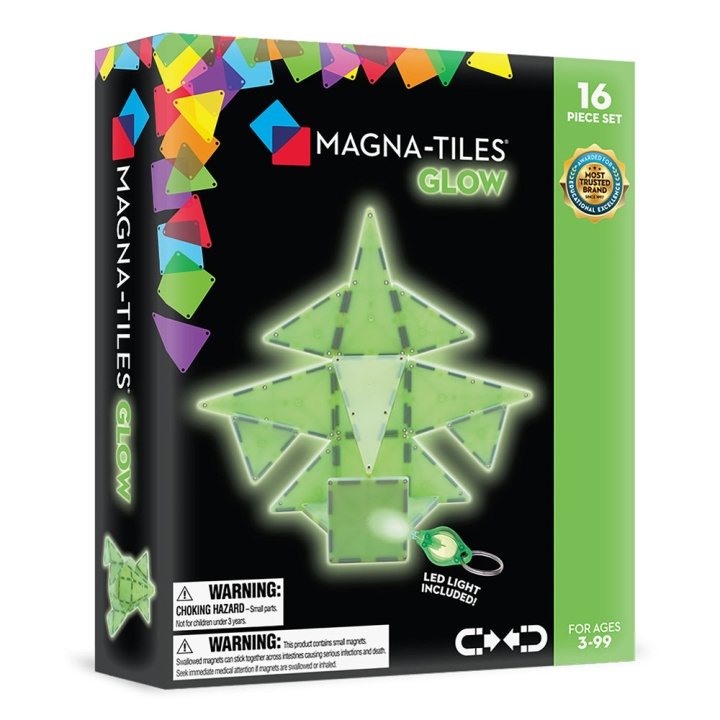 Magna Tiles MAGNA-TILES - Glow 16-delars set (90215) i gruppen LEKSAKER, BARN- & BABYPRODUKTER / Leksaker / Byggleksaker / Byggklossar & övriga byggleksaker hos TP E-commerce Nordic AB (D27634)